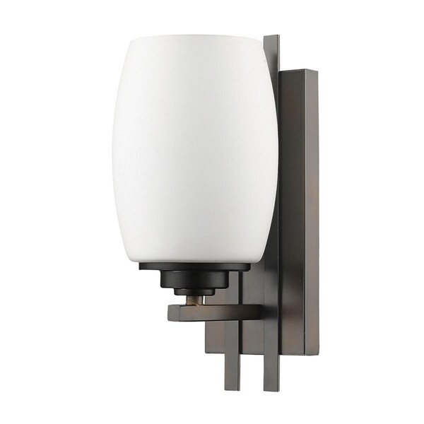 Estallar 11.5 x 5 x 6.5 in. Sophia 1-Light Oil-Rubbed Bronze Sconce with Frosted Glass Shade ES3091409 - main